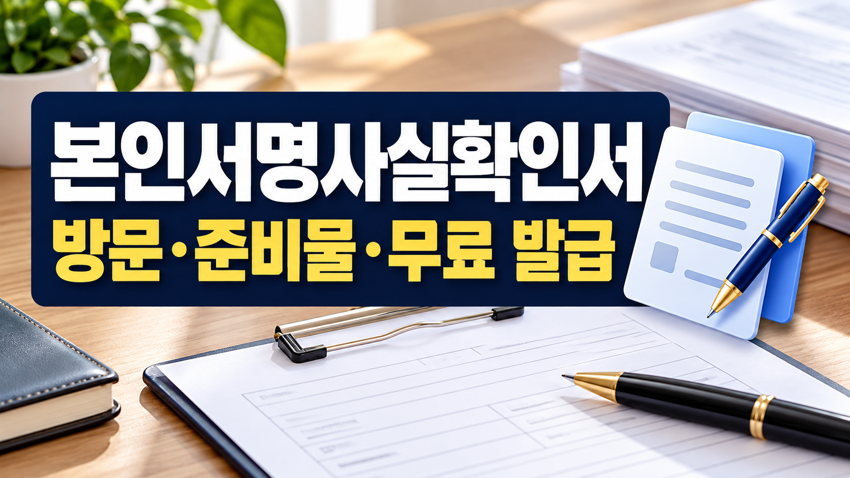 본인서명사실확인서 방문 준비물 무료 발급